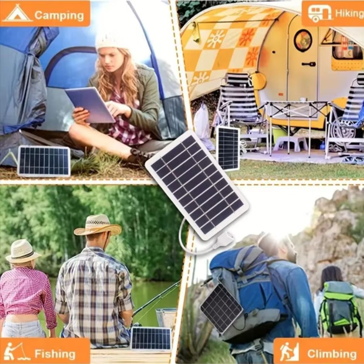 Portable USB Solar Panel Outdoor Charger